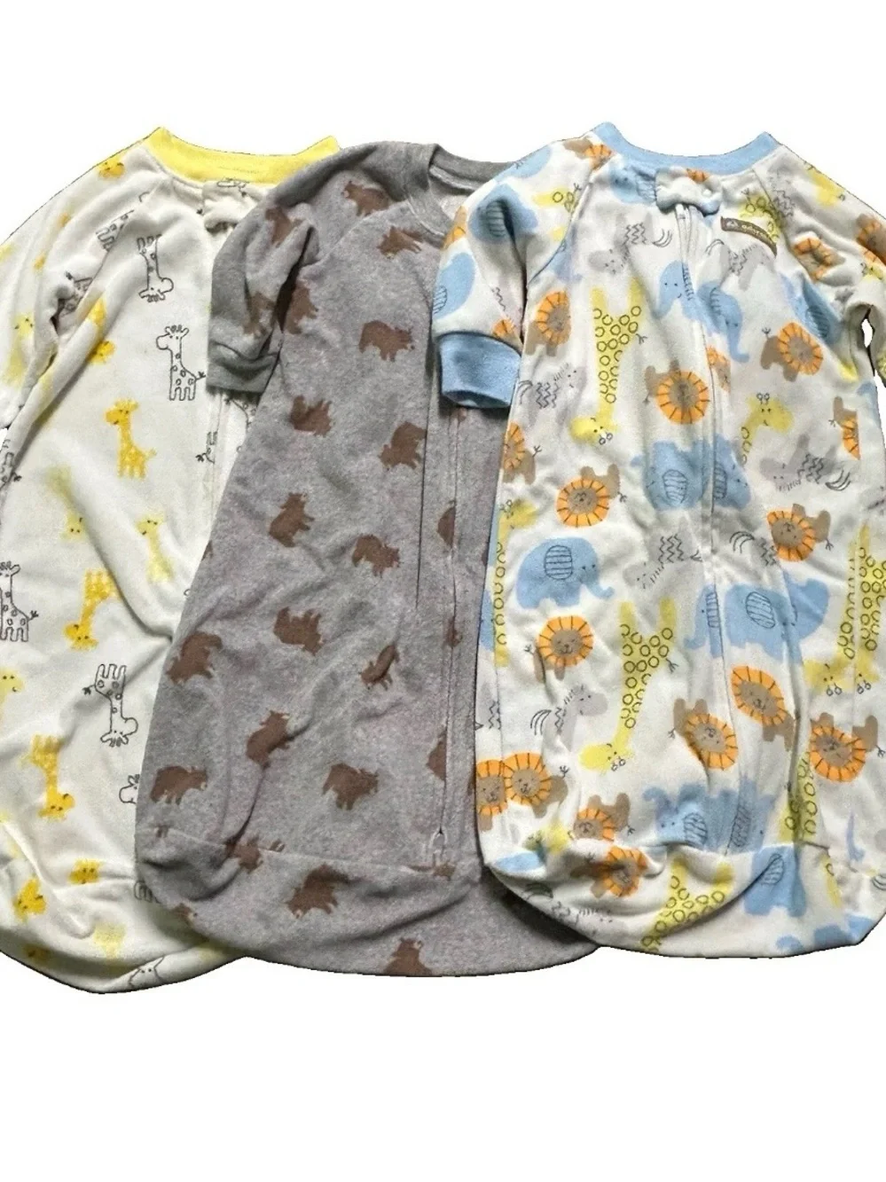 Neutral Baby Fleece Sleep Sacks Animals Size 0-9 Months